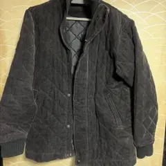 ダークグレー コーデュロイ キルティングジャケット