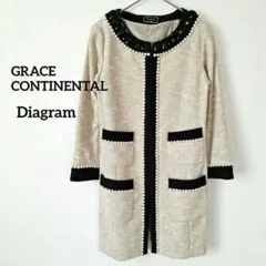 グレースコンチネンタル　Diagram ノーカラージャケット　ビジュー装飾