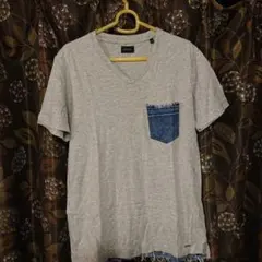 DIESEL ディーゼル Vネック Tシャツ デニムポケット XSのサムネイル