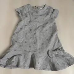 kate spade グレー ドット柄 半袖ワンピース 92cm