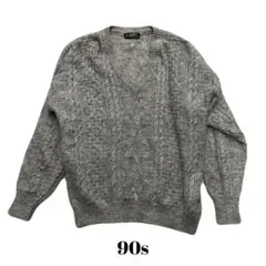 90s アシンメトリー ショルダー ジップ ニット ヴィンテージ y2k 