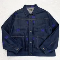 Needles 蝶刺繍 デニムジャケット L Needles 蝶刺繍 デニムジャケット L