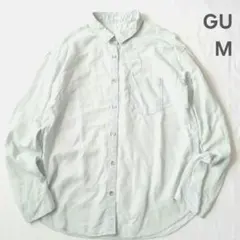 GU デニムシャツ仕立て テンセル 落ち感 長袖シャツ ライトブルー Mサイズ