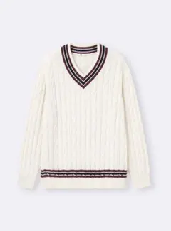 GU コットンチルデンVネックセーター