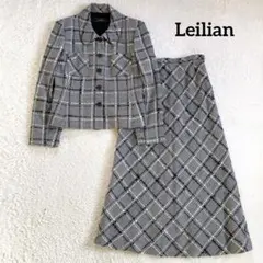 日本製★ウール100% 【レリアン】 セットアップ スカート (9号) 千鳥柄