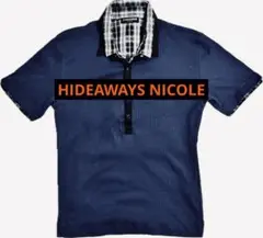 【美品】 HIDEAWAYS NICOLE ネイビー ポロシャツ 48(L相当)