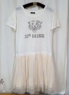 20th U.A.LOCAL チュール切り替え 半袖ワンピース、古着のサムネイル