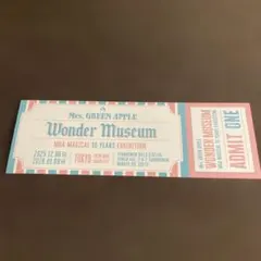 ミセスグリーンアップルWonder Museumノベルティ チケット 入場者特典