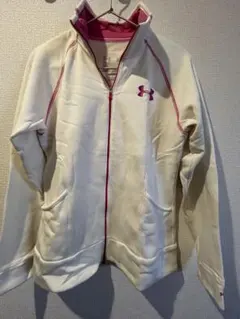 Under Armour ホワイト ピンク ジップアップパーカー