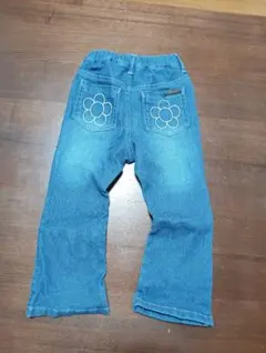 デニムパンツ 花柄刺繍 110cm