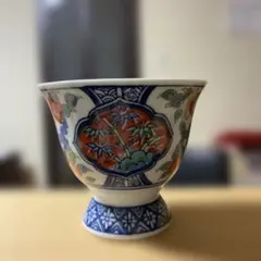 新品！有田焼　色絵花鳥文高台杯　お湯呑み　5客セット