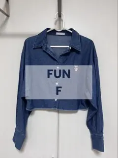 FUN.•クロップドデニムジャケット.•FREEサイズ.•