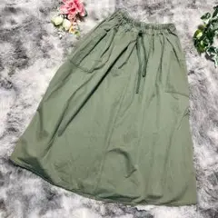 ITS’ international カーキ ロングフレアスカート Mのサムネイル