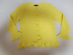 ZARAイエローフリルニットカーディガン