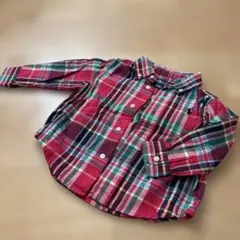 Ralph Lauren 12M 長袖シャツ レッド系チェック