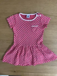 12m/74cm★プチバトーワンピース★ドット
