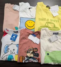 未使用　長袖Tシャツ6点セット 　ミッキー　ぞう 恐竜柄　１２０センチ