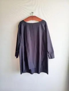 studio CLIP ADVANCE LINE デザインコットンブラウス 黒