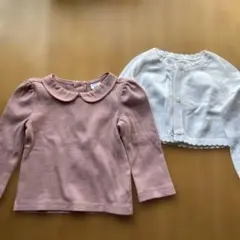 春用　女の子　まとめうり　長袖トップスと白カーディガン