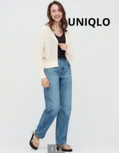 UNIQLO ハイツイストコットンショートカーディガン（長袖）オフホワイト