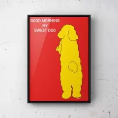 ★A4フレーム付き★オリジナル アートポスター CANDY DOG 犬インテリア