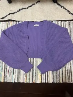 ウィゴー ボレロ カーディガン 長袖 ショート丈【F】ボリューム袖 紫 b671