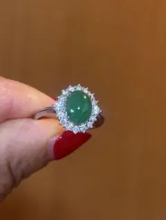 Pt900 翡翠3.08ct ダイヤ0.63ct リングNGL鑑別カード - メルカリ