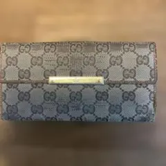 GUCCI GGパターン ベージュレザー長財布
