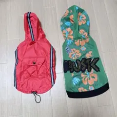 ②犬服　中古　レインコート　夏冬用2点セット　まとめ売り