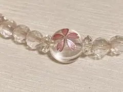 スターローズクオーツ 桜ビーズ ブレスレット／天然石 パワーストーン