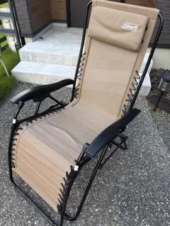 大人気インフィニティーチェアマックス　2脚セット 日除け付き ベージュ Coleman コールマン インフィニティチェア ベージュ 2脚セット