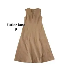 k433　​【Futier land】 フレアジャンパースカート キャメル Fのサムネイル