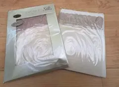 新品　ミセス＆ミス　ストッキング2足セット　レース付きノンガーター　シルク　F