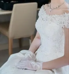 ウェディンググローブ ホワイト ショートグローブ　レース