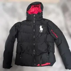 Polo Ralph Lauren フード付きダウンジャケット 黒/赤