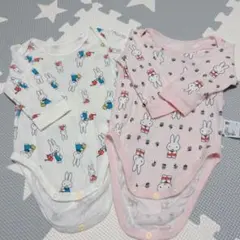 匿名配送 ミッフィー ロンパース 70cm 2枚セット！