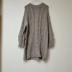 INGNI グレー ケーブルニットワンピース