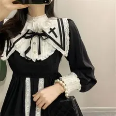 ロリータドレス ブラック フリル付き