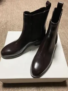 【新品】EVOL ラウンドトゥサイドゴアブーツ ダークブラウン　23.5㎝