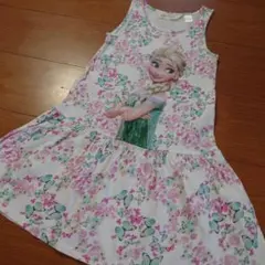 【120】H&M エルサ プリント ワンピース 夏　ワンピ　女の子　蝶々