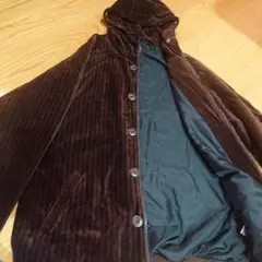 フード付きブラウンジャケット XLメンズ　power to the people