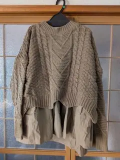 SCOT CLUB ケーブル編みニットセーター