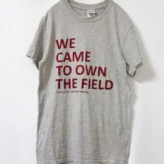 ギルダン 英字柄 Tシャツ クルーネック 半袖 S グレー 綿 ［1点物］美品
