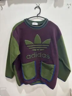 adidas フリース プルオーバー バイカラー