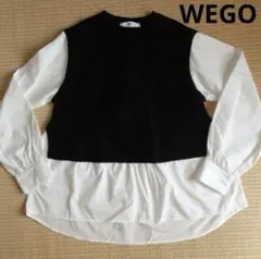 WEGO 黒ニットレイヤードトップス