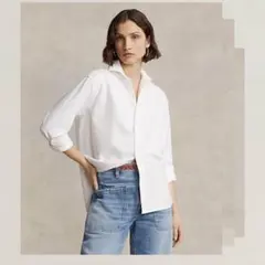 未使用級 現行タグ ポロバイラルフローレン 長袖シャツ オックスフォード 白 M