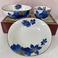 美濃焼　花柄　食器3点セット