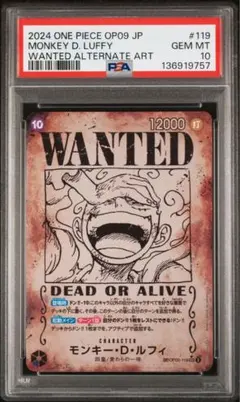 ワンピース ニカ　手配書　ルフィ PSA 10