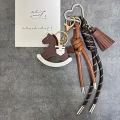 じゃらじゃらキーホルダー☆干支 馬 ブラウン ギフト バッグチャーム