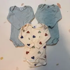 【美品】PETIT BATEAU ロンパース 3点セット 18m 81cm